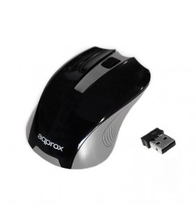 RATÓN ÓPTICO INALÁMBRICO APPROX APPWMEG GRIS - 2.4GHz - 1200DPI - ACELERACION 10G - ALCANCE 6-10M - NANO RECEPTOR USB