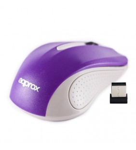 RATÓN ÓPTICO INALÁMBRICO APPROX APPWMLITEPV2 -2.4GHZ - 1200DPI - ALCANCE 6-10M - 2xAAA - PURPURA