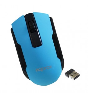 RATÓN ÓPTICO INALÁMBRICO APPROX APPWMOFFICELB AZUL CLARO - 1000-1600DPI - PLUG AND PLAY - NANO RECEPTOR USB 2.4GHz