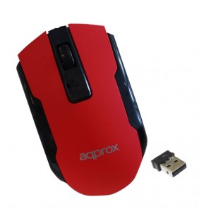 RATÓN ÓPTICO INALÁMBRICO APPROX APPWMOFFICER ROJO - 1000-1600DPI - PLUG AND PLAY - NANO RECEPTOR USB 2.4GHz