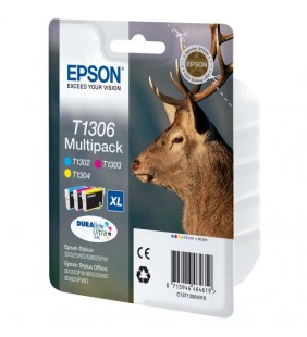 CARTUCHO TINTA EPSON T1306 - MULTI-PACK CIAN/MAGENTA/AMARILLO - 30.3ML - CIERVO