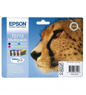 CARTUCHO TINTA EPSON MULTIPACK -T0715 - NEGRO/CIAN/MAGENTA/AMARILLO - 23.9ML - GUEPARDO
