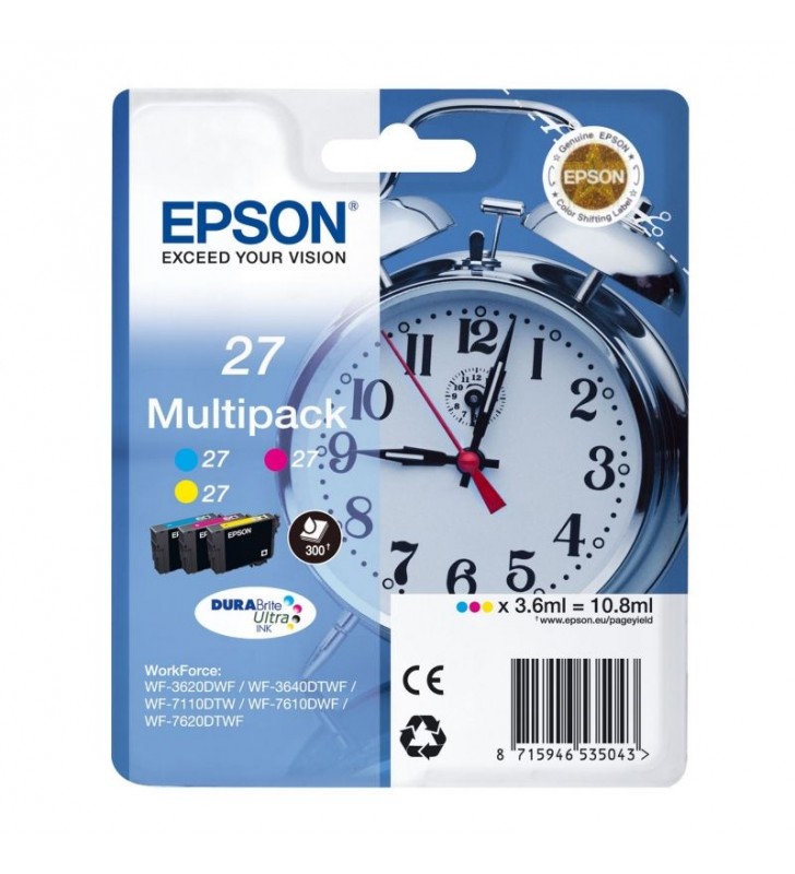 CARTUCHO TINTA EPSON MULTIPACK 27 10.8ML 3 COLORES ( AMARILLO / CIAN / MAGENTA ) - DESPERTADOR CARTUCHO TINTA EPSON MULTIPACK 27 10.8ML 3 COLORES ( AMARILLO / CIAN / MAGENTA ) - DESPERTADOR
