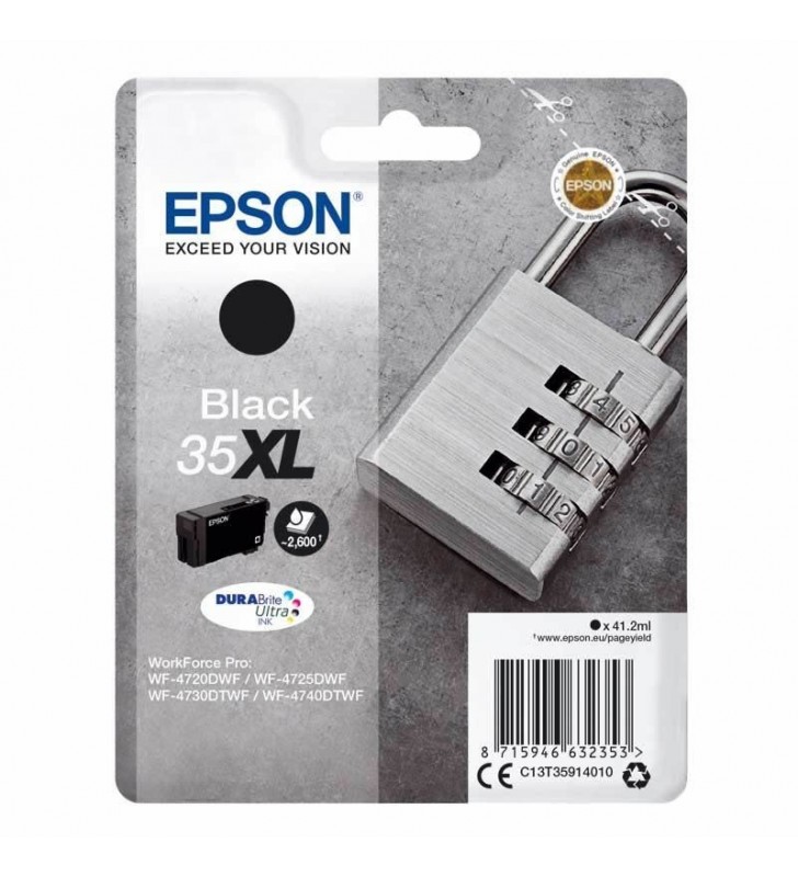 CARTUCHO TINTA NEGRO EPSON 35XL - 41.2ML - CANDADO - COMPATIBLE SEGÚN ESPECIFICACIONES CARTUCHO TINTA NEGRO EPSON 35XL - 41.2ML - CANDADO - COMPATIBLE SEGÚN ESPECIFICACIONES
