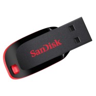 PENDRIVE SANDISK CRUZER BLADE - 64GB - USB2.0 - DISEÑO NEGRO / ROJO