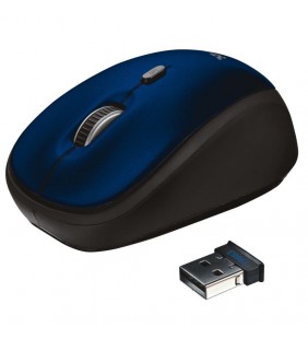 RATÓN MINI ÓPTICO INALÁMBRICO TRUST YVI 2.4GHZ 800/1600 DPI AZUL Y NEGRO