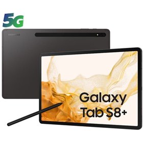 Tablet Samsung Galaxy Tab S8+ 12.4'/ 8GB/ 256GB/ 5G/ Gris Grafito