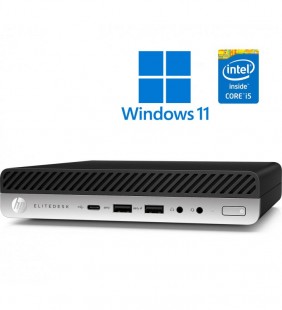 HP ELITEDESK 800 G4 INTEL CORE I5-8500T 8GB SSD 256GB WIFI Mini Desktop PC WIN 11 PROF. 64BIT EDUCACION OCASION