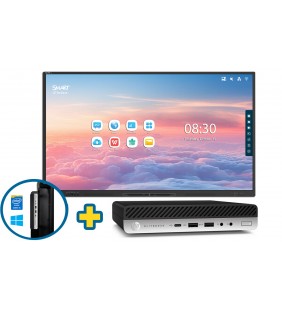 BUNDLE SMART Board GX165-V3 + HP ELITEDESK 800 G4 Mini Desktop WIN 11 Educacion