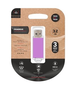 Pendrive 32GB Tech One Tech Basic USB 2.0/ Purpura Claro