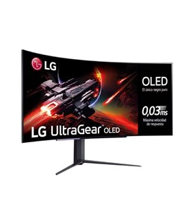 Monitor Gaming Ultrapanorámico Curvo LG UltraGear 45GR95QE-B 44.5'/ WQHD/ 0.03ms/ 240Hz/ OLED/ Regulable en altura/ Negro