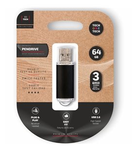 Pendrive 64GB Tech One Tech Basic USB 2.0/ Negro