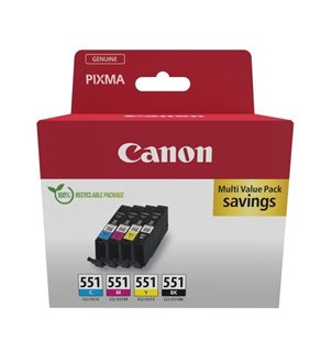 Cartucho de Tinta Original Canon CLI-551 Multipack/ Cian/ Magenta/ Amarillo/ Negro