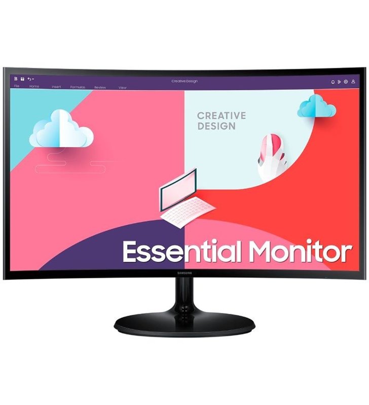 Monitor Curvo Samsung Essential Monitor S3 S24C364EAU/ 24'/ Full HD/ Negro