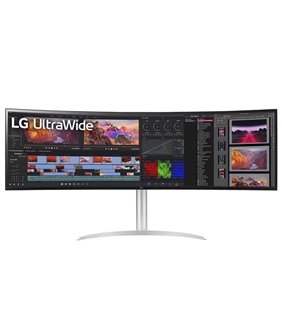 Monitor Gaming Ultrapanorámico Curvo LG UltraGear 49WQ95C-W 49'/ Dual QHD/ Multimedia/ Regulable en altura/ Blanco