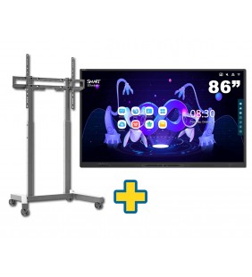 SMART Board GX186-V3 86" + SOPORTE MIF FLEX R MOVIL PANTALLAS INTERACTIVAS 32" - 98" BLANCO MAX 100KG