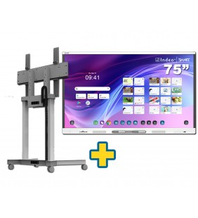 SMART Board MX275-V5 75" + SOPORTE F-100 BLANCO PANTALLAS INTERACTIVAS 32 - 95 MAX 100KG MOVIL ELÉCTRICO