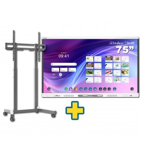 SMART Board MX275-V5 75" + SOPORTE MIF FLEX R MOVIL PANTALLAS INTERACTIVAS 32" - 98" BLANCO MAX 100KG