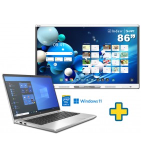 SMART Board MX286-V5 86" + PORTATIL HP PROBOOK 640 G8 I5-1145G7 14" FULL HD 8GB SSD 256GB WINDOWS 11 EDUCACION OCASIÓN