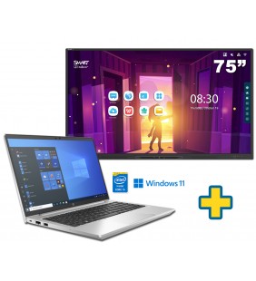 SMART Board GX175-V3 75" + PORTATIL HP PROBOOK 640 G8 I5-1145G7 14" FULL HD 8GB SSD 256GB WINDOWS 11 EDUCACION OCASIÓN