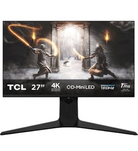 Monitor Gaming TCL 27R83U 27'/ 4K/ 1ms/ 160Hz/ VA/ Regulable en altura/ Blanco y Negro