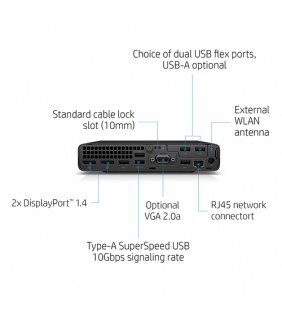 HP ELITEDESK 800 G6 INTEL CORE i5-10500T DDR4 16GB 256GB SSD WINDOWS 11 PRO 64 BITS WIFI Mini Desktop OCASION