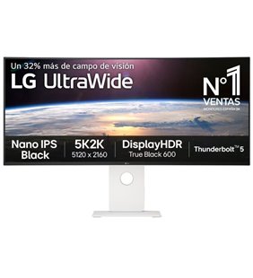 Monitor Gaming Ultraparonámico Curvo LG UltraGear 40U990A-W 40'/ 5K2K/ Multimedia/ 1ms/ 120Hz/ IPS/ Regulable en altura/ Blanco