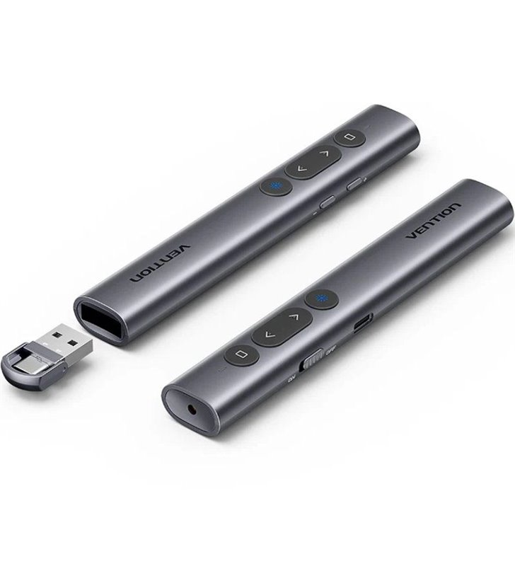 Presentador Inalámbrico por Bluetooth Vention KQJH0/ 2.4GHz/ Gris Presentador Inalámbrico por Bluetooth Vention KQJH0/ 2.4GHz/ Gris