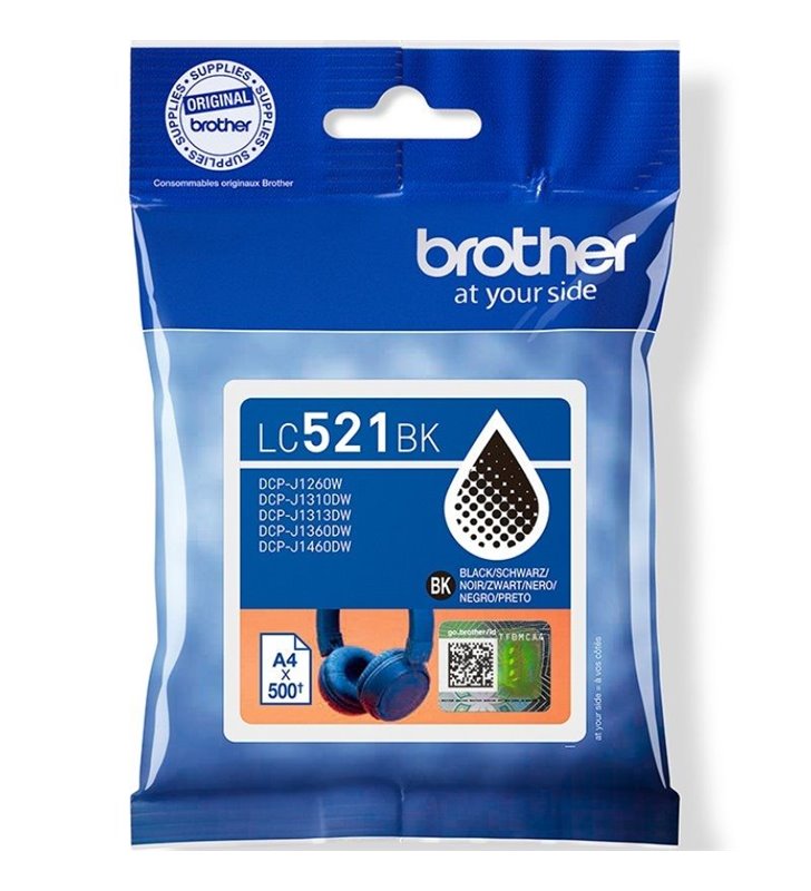 Cartucho de Tinta Original Brother LC521BK/ Negro Cartucho de Tinta Original Brother LC521BK/ Negro