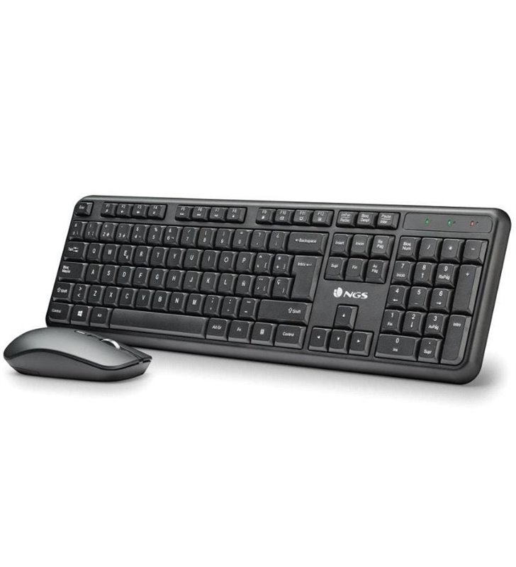 Teclado y Ratón Inalámbricos NGS Serenity Kit/ Negro