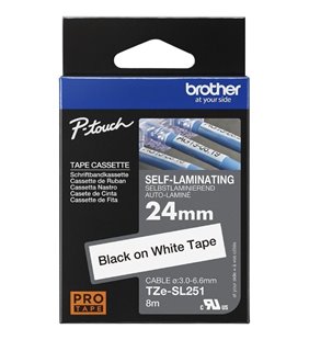 Cinta Laminada Original Rotuladora Brother TZe-SL251/ Blanca