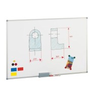 Pizarra acero lacado blanco 90x120. Preparada para soporte