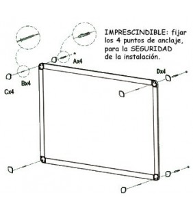 Tablero de corcho solido tapizado 90x120
