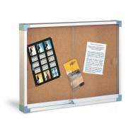 Vitrina superficie de corcho puerta de cristal 90x120