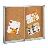 Vitrina superficie de corcho puerta metacrilato 100x150