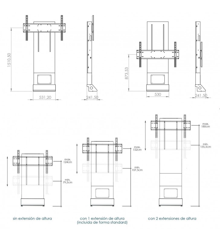 Soporte de pared motorizao